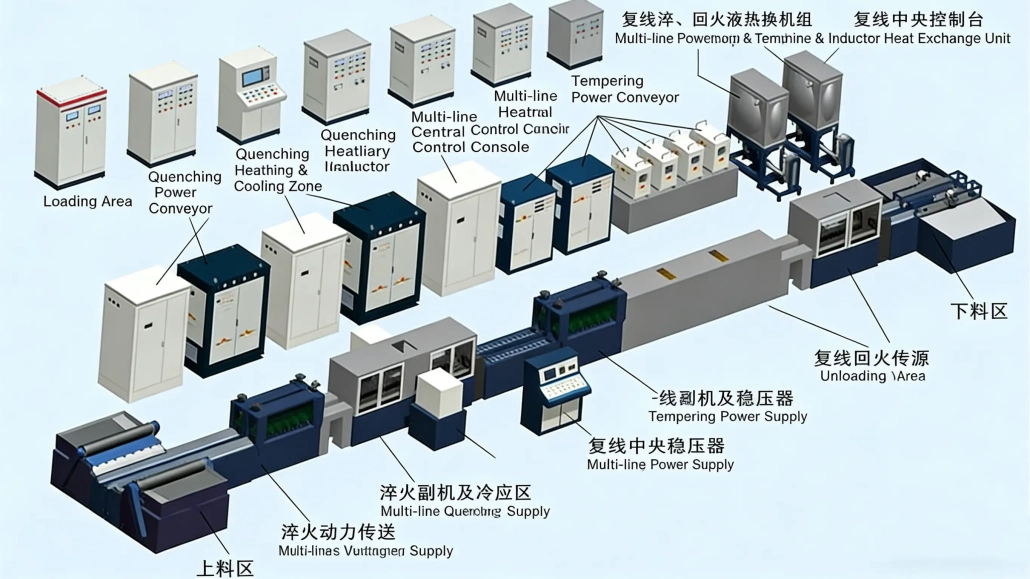 자동차 충돌방지빔 파이프 유도가열처리 생산라인-3 (1) Automotive anti-collision beam pipe induction heating treatment production line-3 (1)
