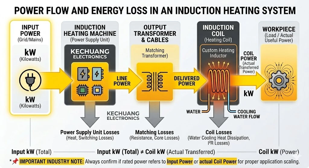 اختيار طاقة التسخين بالحث: كيفية اختيار الطاقة المناسبة 20 kechuang induction heating machine power loss diagram