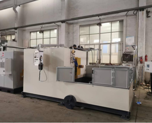 Macchina per Indurimento per Induzione con Portale a Due Stazioni, Cuscinetto a Rotazione e Ingranaggi Interniing Machine 2 Dual station gantry quenching equipment 1