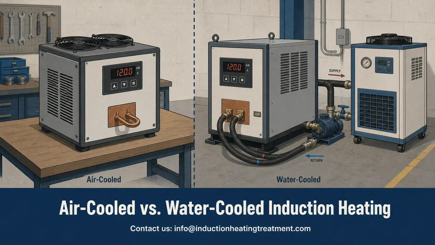 تبريد الهواء مقابلرأنظمة التسخين التعريفي المبردة بالماء¡Iدليل الاختيار العملي Practical Selection Guide 17 air vs water cooling feature