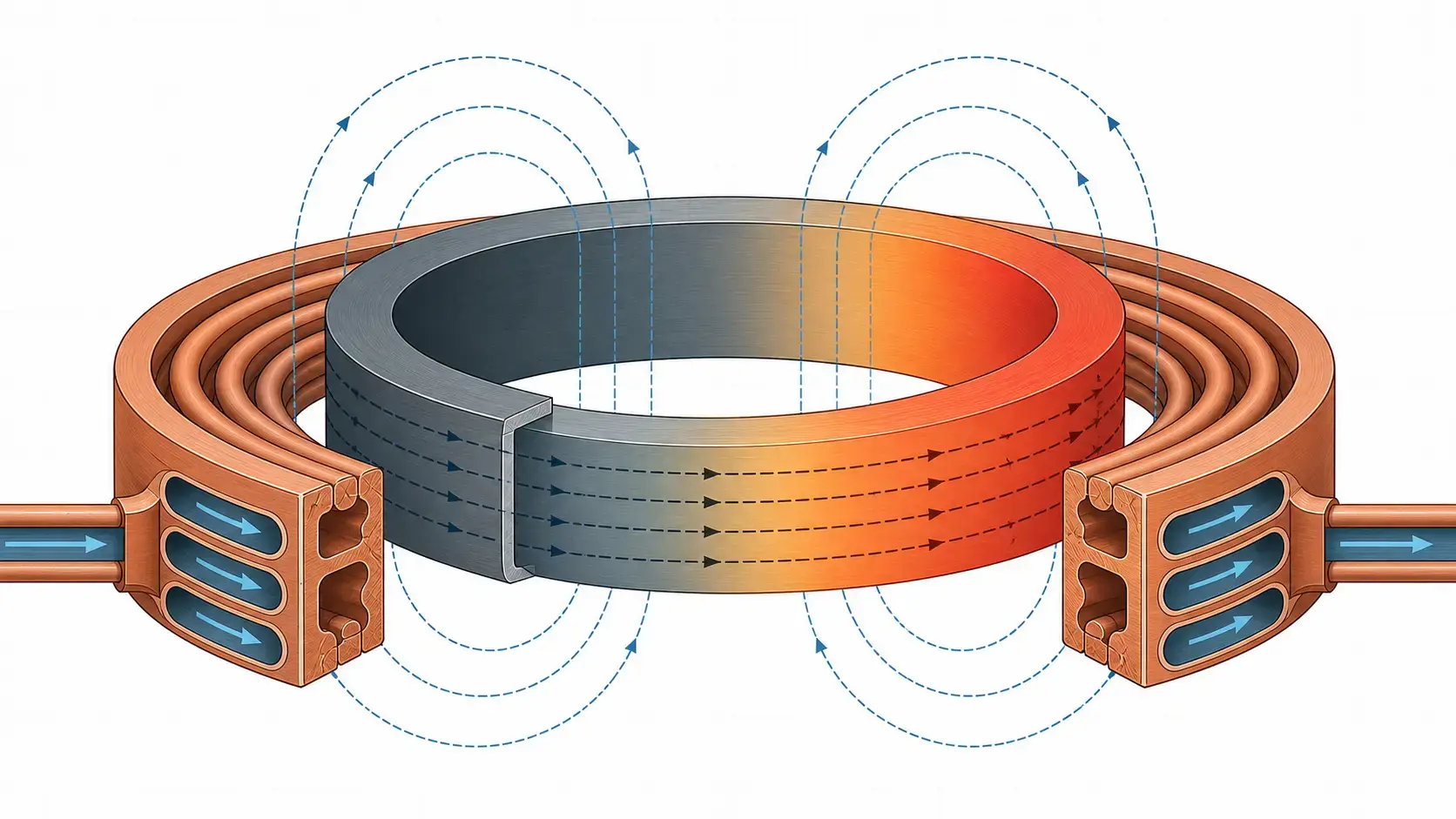 حالعوامل الحرجة لتسخين الحلقات الكبيرة بالحث Lإتقان الطاقةteتصميم الملف Coil Dالتحكم في العمليةcess Control 2 ring in coil