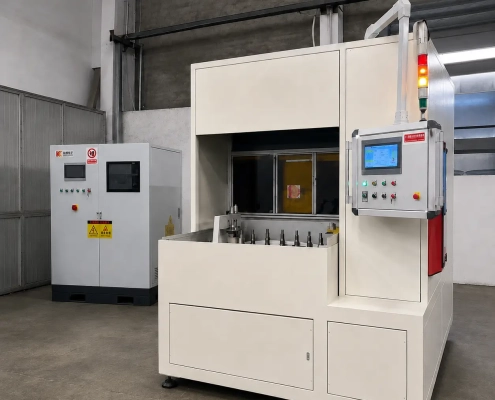 fuel injector nozzle multi station induction hardening machine