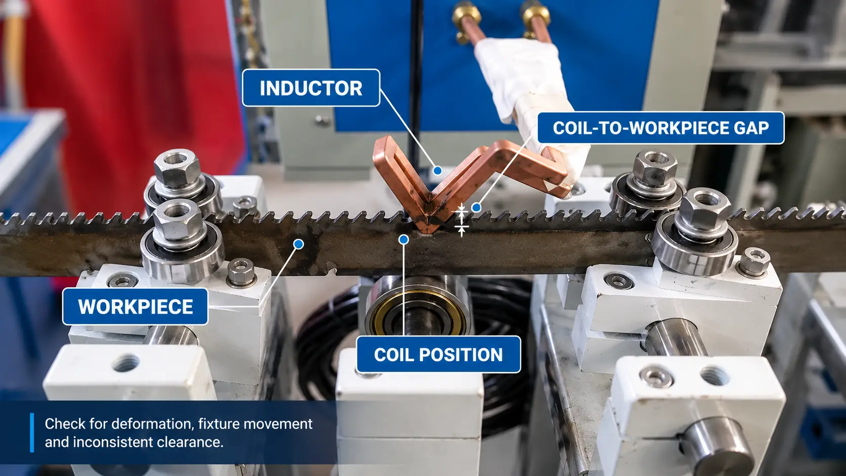 Warum meine Induktionsspule überhitztusUrsachenngÜberprüfungenpuund Reparaturenon und Werkstückluftspalt Induction coil overheating - coil position and workpiece clearance alignment