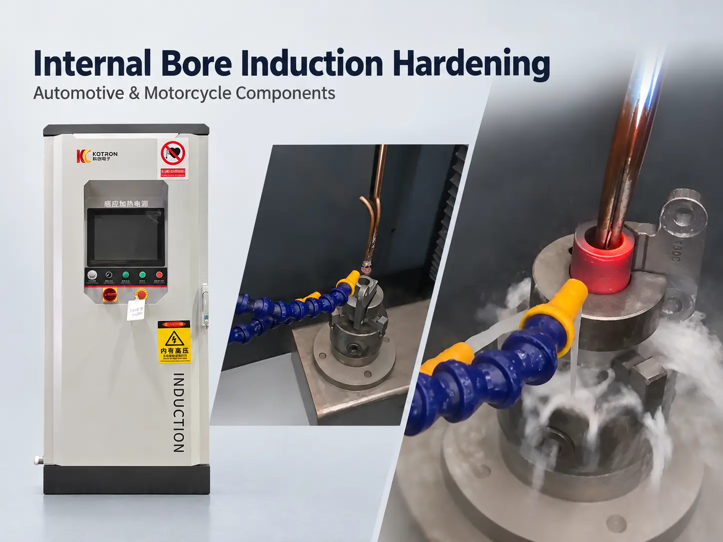 Máquina de endurecimento por indução de furo interno para setor automotivoAutomotComponentes de precisão para motocicletaComponents 3 Internal Bore Induction Hardening