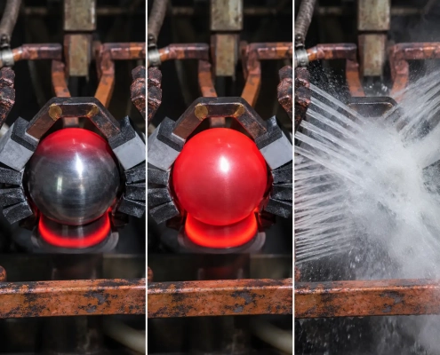 macchina automatica per tempra ad induzione per perni sferici automatic ball stud induction hardening machine