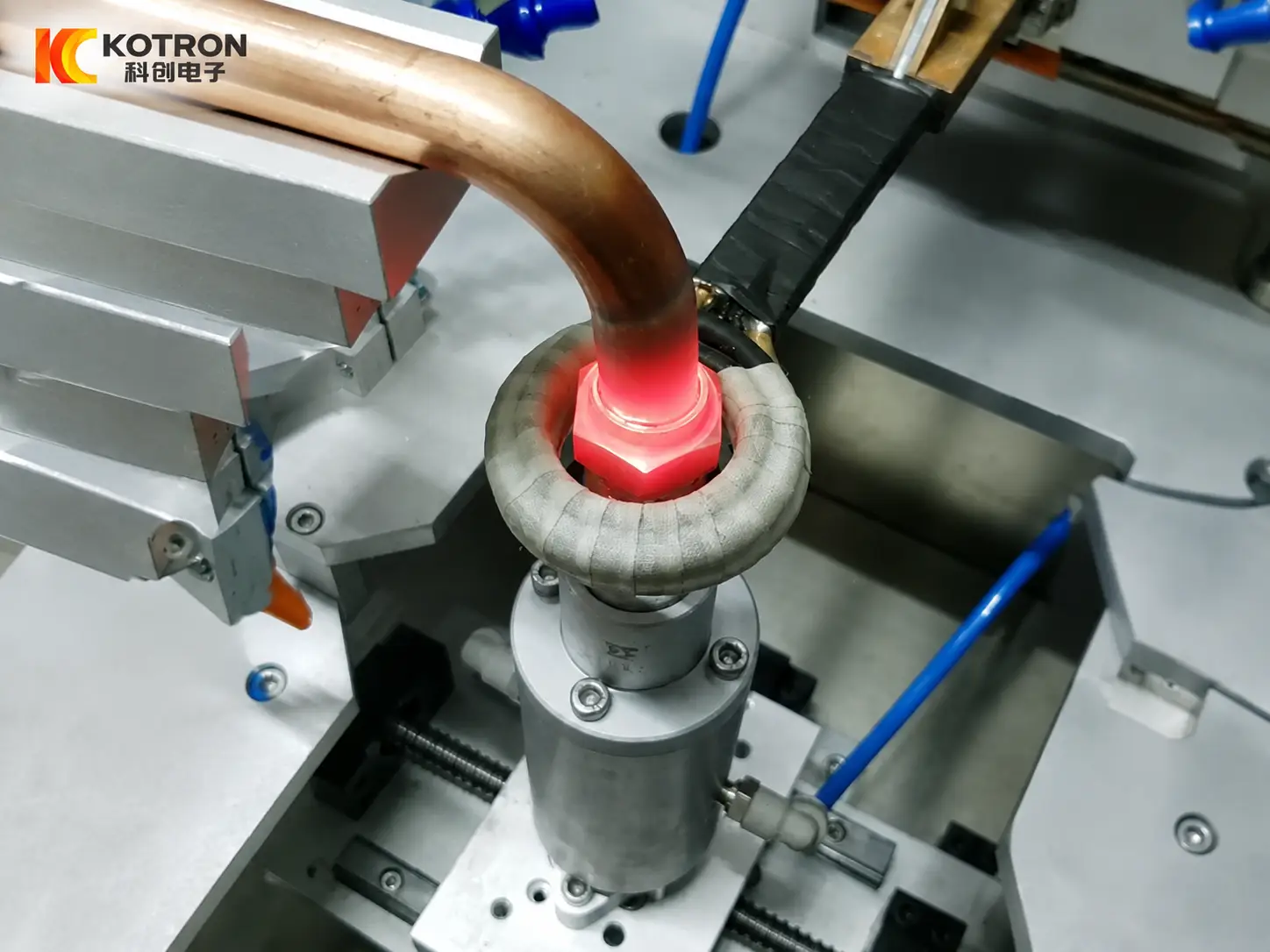Induction Brazing for HVAC & Refrigeration Copper Components 1 bent copper tube induction brazing