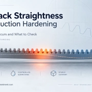 Geradheit der Zahnstange nach dem Induktionshärten gear rack straightness after induction hardening