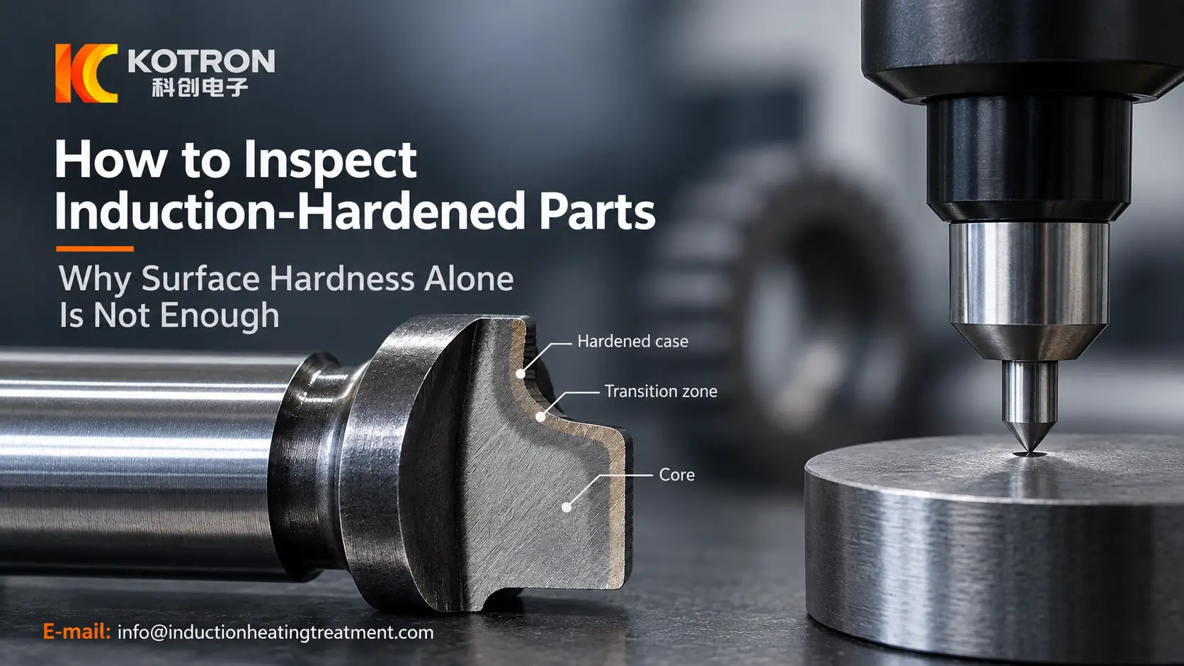 كيفية فحص الأجزاء المقواة بالتحريضSuلماذا صلابة السطح وحدها ليست كافية induction hardening inspection