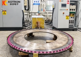 slewing bearing gear induction hardening machine workpiece