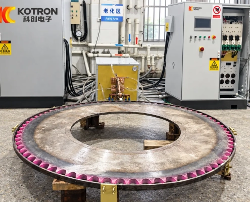 Großwälzlagergetriebe Induktionshärtemaschine Werkstück slewing bearing gear induction hardening machine workpiece