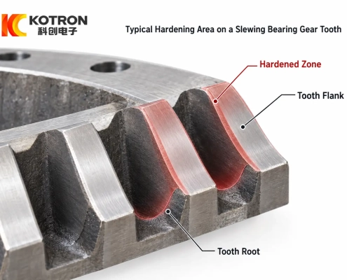 Großwälzlager-Zahnflanken-Wurzelhärtezone slewing bearing gear tooth flank root hardening zone