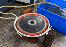300 mm disc outer diameter induction hardening with a customized circular induction coil