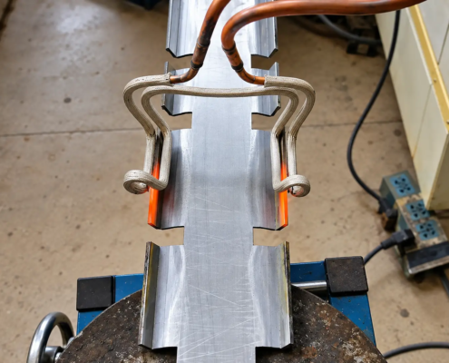 dual side induction heating notched steel profile