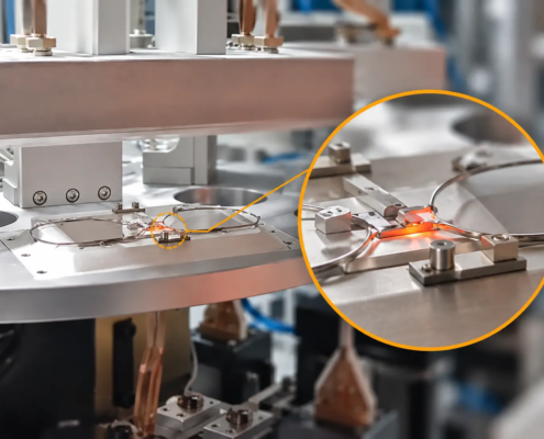 eyeglass frame induction annealing rotary system