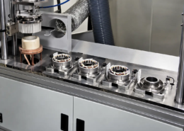 four station rotary motor housing shrink fitting machine