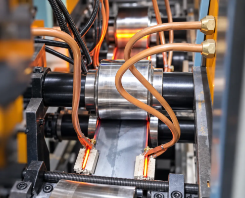 Induktionserwärmungs-Rollformlinie induction heating roll forming line