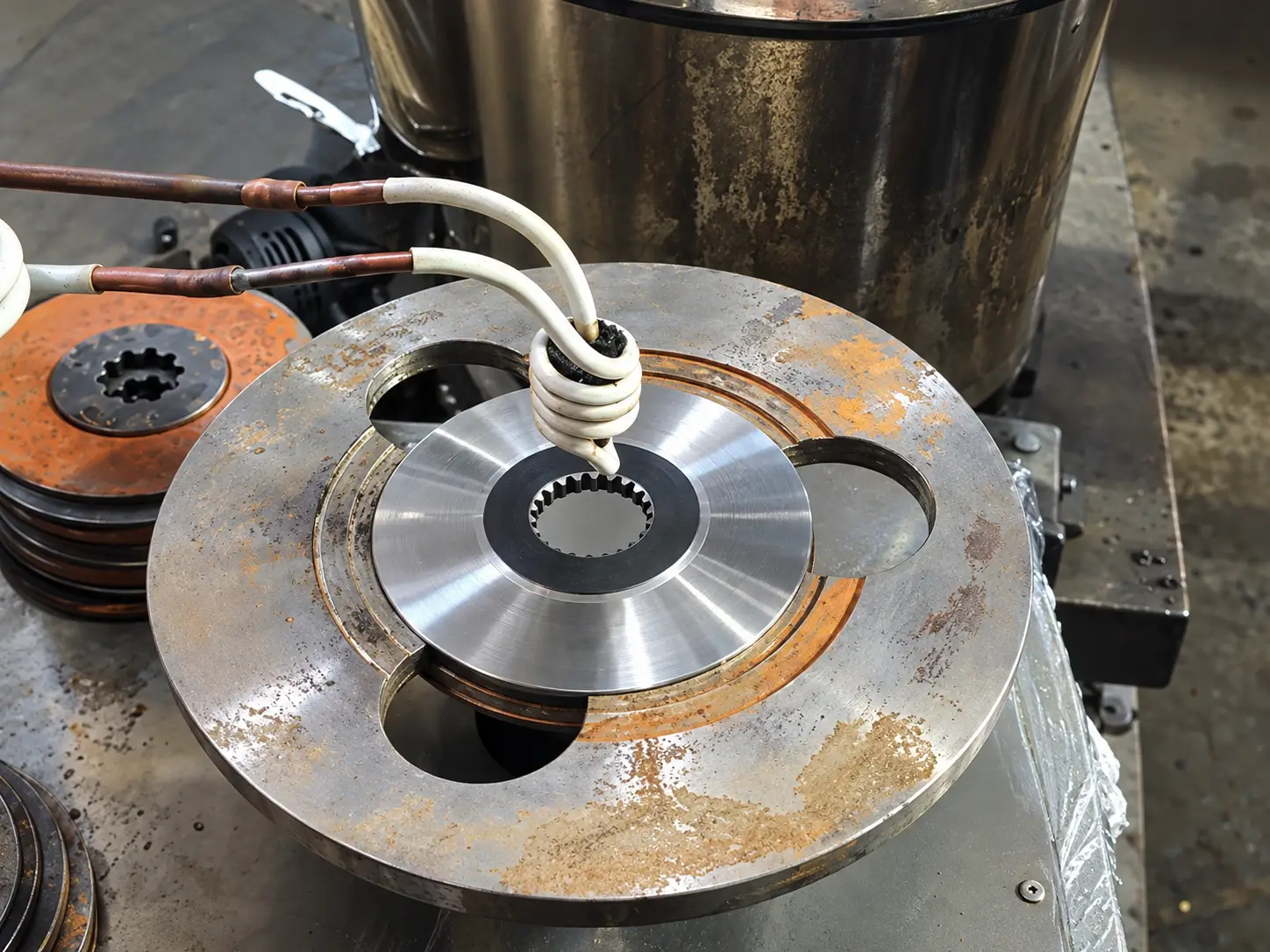 Induction Hardening for Internal Spline Teeth 5 Internal spline hardening inductor and workpiece close-up