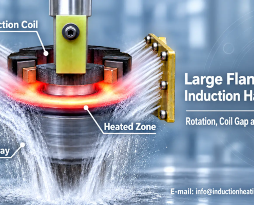 Large Flange OD Induction Hardening: Rotation, Coil Gap and Quenching 2 large flange od induction hardening