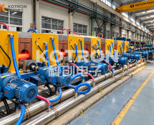 خط التسخين التعريفي لقضبان التيتانيوم متعدد المحطات§لتيتانيوم متعدد المحطات multi station titanium bar induction heating line